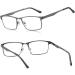 Amcedar 5-Pack Reading Glasses Men Metal Frame Rectangle Style Stainless Steel Material Spring Hinges Includes Computer Readers +3.00 +3.00 Magnification (Pack of 5) 5 Pairs Mix - Buy Online on GoSupps.com