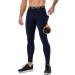 ABTIOYLLZ Men s Thermal Athletic Leggings Warm Compression Pants Pockets Winter Baselayer Running Tights Underwear Bottoms 1 Pack #Navy #26 Small