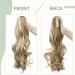 Sego 45cm Wavy Ponytail Hair Extension Voluminous Claw Clip in Ash Brown & Bleach Blond | Synthetic Braided Hair Piece (140g) - Buy Online on GoSupps.com
