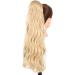 PrinFantasy Fake Ponytail Wavy Curly Hair Extension Blonde | 24 inch Heat Resistant Synthetic Clip-in Long Hair Piece MW128 - Buy Online on GoSupps.com
