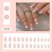 SINLOV Almond False Nails Glitter Press on Nails Nude Long Acrylic Art Full Cover Fake Nails Pink Gradient French Fake Nails for Women and Girls - Buy Online on GoSupps.com