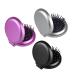 Mini hairbrush 3 pieces of hair brush foldable folding hair brush with mirror travel car brush round hair massage comb in your handbag (black silver purple)