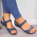Shop Creev Women's Wedge Heel Sandals - Summer Open Toe Flip Flops & Trekking Shoes in Red & Blue | Comfortable Outdoor Sport Sandals - Buy Online on GoSupps.com