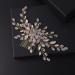 Beryuan Gold Beaded Hair Comb for Bride | Crystal Wedding Hair Accessory for Women and Girls - Buy Online on GoSupps.com