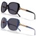 Amorays 2 Pack Bifocal Sunglasses for Women Oversize Vintage with Anti Blue Light Lenses UV400 LS302 Black&Blue 2.0 x