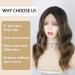 Lativ Ombre Brown Short Bob Wavy Lace Front Wig - Heat Resistant Synthetic Fiber for Daily & Party Wear - Middle Part T Lace Wig for Women - Buy Online on GoSupps.com
