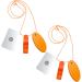 2 Sets Outdoor Survival Kit Rescue Signal Mirror Floating Whistle Combo Flash Signaling Mirror Emergency Whistle Orange Float for Backpacking Camping Hiking Activities