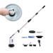 Cordless Cleaning Brush - Electric Rotating Scrubber for Bathroom Cleaning 2-Speed Modes Electric Rotating Cleaner Brush with Retractable Handle and Replaceable Heads
