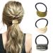 Brinie Acrylic Cuff Hair Ties Elastics Ponytail Holders Hair Bands Oval Hair Scrunchies Stretchy Hair Ropes Hair Accessories for Women and Girls (Pack of 3)