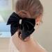 Tainrunse Women s Big Bow Faux Pearl Double Layer Hair Clip - Elegant Black Ponytail Accessory - Buy Online on GoSupps.com