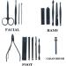 ZHIYE 16 Pcs Stainless Steel Nail Clippers Set - Professional Grooming Pedicure Kit with Manicure Tools in Black - Buy Online on GoSupps.com