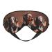 Dachshund Weiner dog print Light blocking eye mask soft eye mask adjustable for sleep travel yoga etc Black