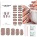 Semi Cured Nail Wraps - 16PCS Nude Semi Cured Gel Nail Strips - Classic Nude Tip Stickers French Manicure Stickers - Long Lasting Gel Nail Stickers with Soft Glossy Gel Finish