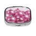 Pink Christmas Balls Printed Square Pill Box Portable Travelling Pill Box Medicine Organiser