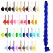 Mybraids 1-colored premium braid hair 2m long for Rasta braids Dreads crochet twist box braids cornrows art hair extensions braiding hairstyles (29-y blue)