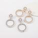Chargances Boho Baroque Round Pearl Hoop Dangle Earrings with Crystal Accents - Gold | Fashion Stud Earrings for Women and Girls - Buy Online on GoSupps.com