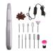 Oladfiop Electric Nail File Kit Protable Nail Drill Electric Manicure Tools for Home Use DIY Nail Art Nail Salon Silver