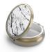 Pill can box with mirror retro 3 compartments Small Pill Dose Bronze Small Round Pill Dose or Vitamins Fish oil dietary supplements pills containers 1 piece Y-22-White Marble