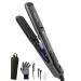 TOSAGE Hair Iron Steam Straightener, Professional Flat Iron Salon Ceramic Tourmaline Styler with Floating Plates for Hair Styling Curling, Straightener with Dual Voltage for All Hair Type Normal Black