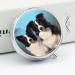 Round Border Collie Print Pill Box - 3 Compartment Metal Portable Pill Organizer Decorative Pocket Medicine Case - Buy Online on GoSupps.com