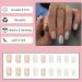Ceboic 24Pcs Square Short French Press on Nails - Gold Glitter Removable Nude Acrylic Stick on Nails for Women and Girls - Buy Online on GoSupps.com