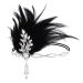 FRCOLOR Flapper Headband  1920'S Great Gatsby Headpiece Vintage Flapper Feather Headband  Feather Headpiece Rhinestone Headband Roaring 20s Accessories For Women Silver 1 PACK