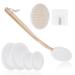 Calvage aid for back 7-piece set backweeken bathing brush body brush with long stem multifunctional removable back brush for peeling massage lotion cream