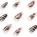 Justotry 24-Piece Swirl Almond Nails - Animal Patterns Black French Press On Nails Oval Artificial Fake Fingernails for Women - Buy Online on GoSupps.com