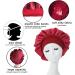 3 Pack Satin Bonnet Night Sleep Caps with Wide Elastic Band Silk Wrap Soft Head Cover Sleeping Hat for Women and Girls Curly Hair M-L Red Black Purple - Buy Online on GoSupps.com