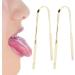 Pack of 2 Gold Stainless Steel U-Shaped Tongue Scrapers | Premium Oral Care & Hygiene Tongue Cleaner - Buy Online on GoSupps.com