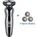 Buy Waterproof Electric Razor for Men - Cordless Rotary Shaver USB Rechargeable Includes Nose Hair Trimmer & Facial Cleansing Brush - Buy Online on GoSupps.com