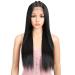 Joedir 13x4x4 Lace Front Wig - Long Straight Black Wig with Baby Hair Synthetic High-Temperature Resistant 180% Density - 76 CM - Buy Online on GoSupps.com