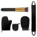 GENFORD 5 Pieces Mitt Applicator Self Tanning Mitt Applicator Set Tanning Fingerless Glove Applicator Mini Face Fingerless Glove Applicator Post Lotion Applicator (Black)