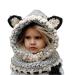 Azornic Baby Girls Boys Winter Hat Scarf Earflap Hood Scarves Caps for 2-8 Years Kids M Gray