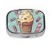 Ice Cream Printed Square Pill Box Portable Travelling Pill Box Medicine Organiser