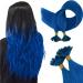 Runature blue hair extensions bonding extensions real hair long 55cm blue extensions real hair bonding 25 strand 25g keratin hair recovery real hair 55cm utip#blue