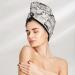 Halloween Pumpkins Grey -Microfiber Hair Towel Super Absorbent Quick Dry Hair Turbans For Wet Hair Drying Hair Bonnet Cap For Curly Long Thick Hair Hair Towel Wrap With Button For Women Girls Kids
