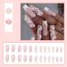 French Long Coffin False Nails - 24Pcs Pink with Flower Glitter | Press On Nails for Women | Glue-On Ballerina Nail Tips - Buy Online on GoSupps.com