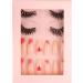 Faux Mink Lashes Manga Lashes Natural Look False Eyelashes with French Tip Press On Nails Coffin False Nails Set Full Cover Press On Nails SET71 - Buy Online on GoSupps.com