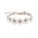 Floral Fall Boho Sunflower Crown Hippies Daisy Hair Wreath Bridal Headpiece Photo Props DY-01 (White)