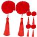 Ipetboom 3 Pairs Tassel Hair Ball Hair Clip Girls Barrettes Girls Hair Barrettes Pompom Hair Clips Tassel Hair Accessories Hair Pin Kids Hair Clips for Girls Kid Hair Accessories
