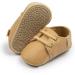 Baby First Walking Shoes Sneakers | Anti-Slip Oxford Loafer Flats | Toddler PU Leather Shoes (0-6 Months) - Brown - Buy Online on GoSupps.com