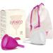 Lybera Menstrual Cup Set - 2 Soft Safe Medical Silicone Cups - Eco-Friendly & Comfortable - Made in Italy - Size 1 Transparent & Fuchsia (1 Pack) - Buy Online on GoSupps.com