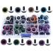 ARTCXC 1Box(64pcs) 16mm 8Colors Plastic Safety Eyes Glitter Craft Eyes with Washers for Doll Teddy Bear Puppet Toy Plush Animal and DIY Craft Making Glitter Plastic Safety Eyes