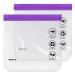 ECOHUB Airport Security Liquids Bags EVA Airport Liquid Bag 20 x 20cm TSA Approved Clear Travel Toiletry Bag for Women Men Clear Plastic Zip Lock Bags for Travel Airline Approved (2 pcs Purple) D-purple