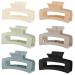 6 Pack Square Claw Clips Big Hair Claw Clips for Women Girls 4.1" Large Non-slip Hair Clips Rectangular Claw Hair Clips Matte Hair Claws Strong Hair Accessories Jumbo Claw Clip for Thick Hair Light Color