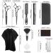 JINSHOW 12Pcs Professional Hairdressing Scissors Set - Stainless Steel Shears for Thinning and Cutting - Salon Barber Kit for Men, Women, and Kids - Black - Buy Online on GoSupps.com
