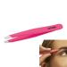 Wide Grip Slant Tweezers - German Stainless Steel - Hand-Filed Slanted Tips for Ultra-Precision - Tweezers for Eyebrows and Nose/Ear/Facial Hair - Professional Grade (Pink)