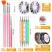Xptieeck Nail Art Tool Set: Nail Pen Stamp Nail Painting Brush Nail Dotting Tool Nail Foil Manicure Tape Rhinestones for Nails - Buy Online on GoSupps.com