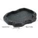 Hffheer Reptile Food Water Dish Durable Reptile Rock Feeder Bowl Tortoise Lizard Resin Water Bowl Reptile Terrarium Food Dish (M-Black) M Black - Buy Online on GoSupps.com